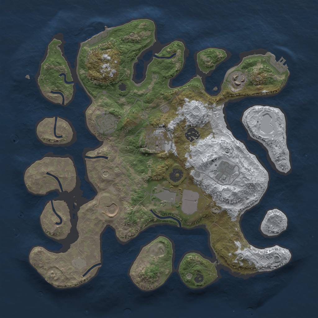 Rust Map: Procedural Map, Size: 3500, Seed: 1867008, 15 Monuments