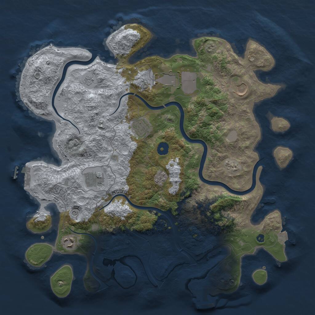 Rust Map: Procedural Map, Size: 3800, Seed: 764598, 12 Monuments
