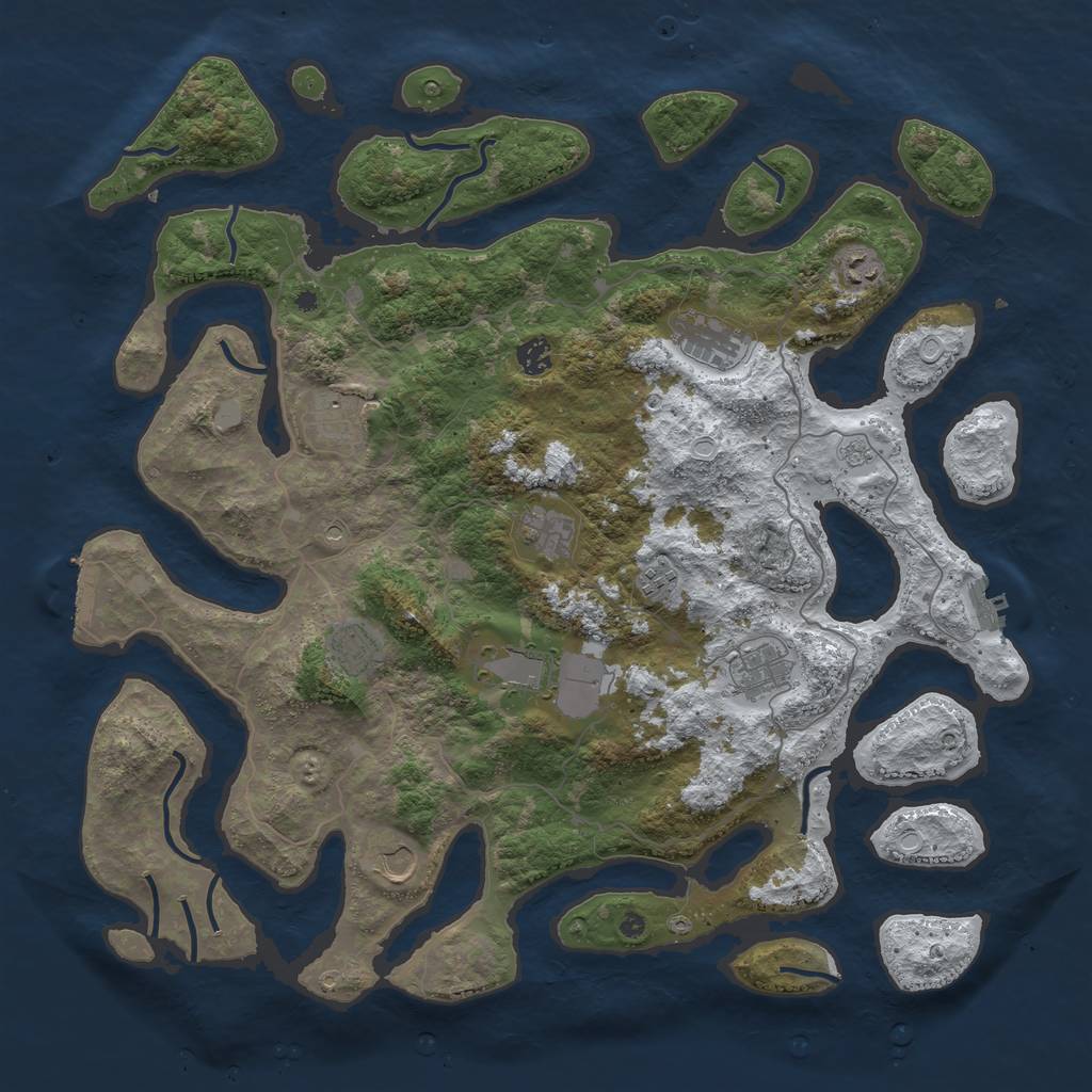 Rust Map: Procedural Map, Size: 4500, Seed: 1618600, 19 Monuments