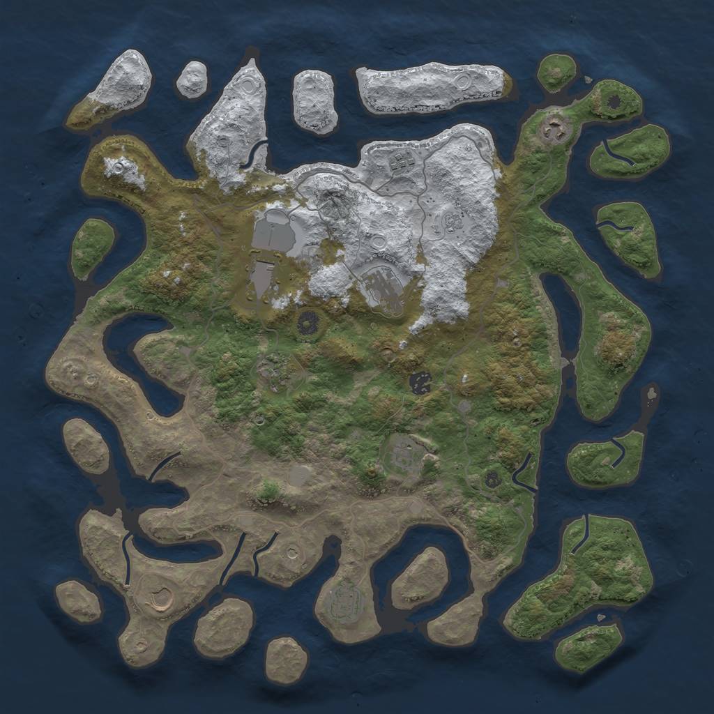 Rust Map: Procedural Map, Size: 4500, Seed: 1345658, 16 Monuments