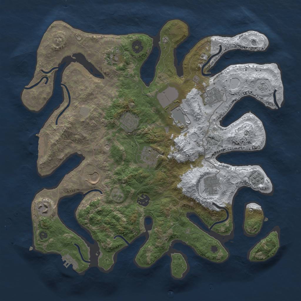 Rust Map: Procedural Map, Size: 3700, Seed: 1135859, 19 Monuments