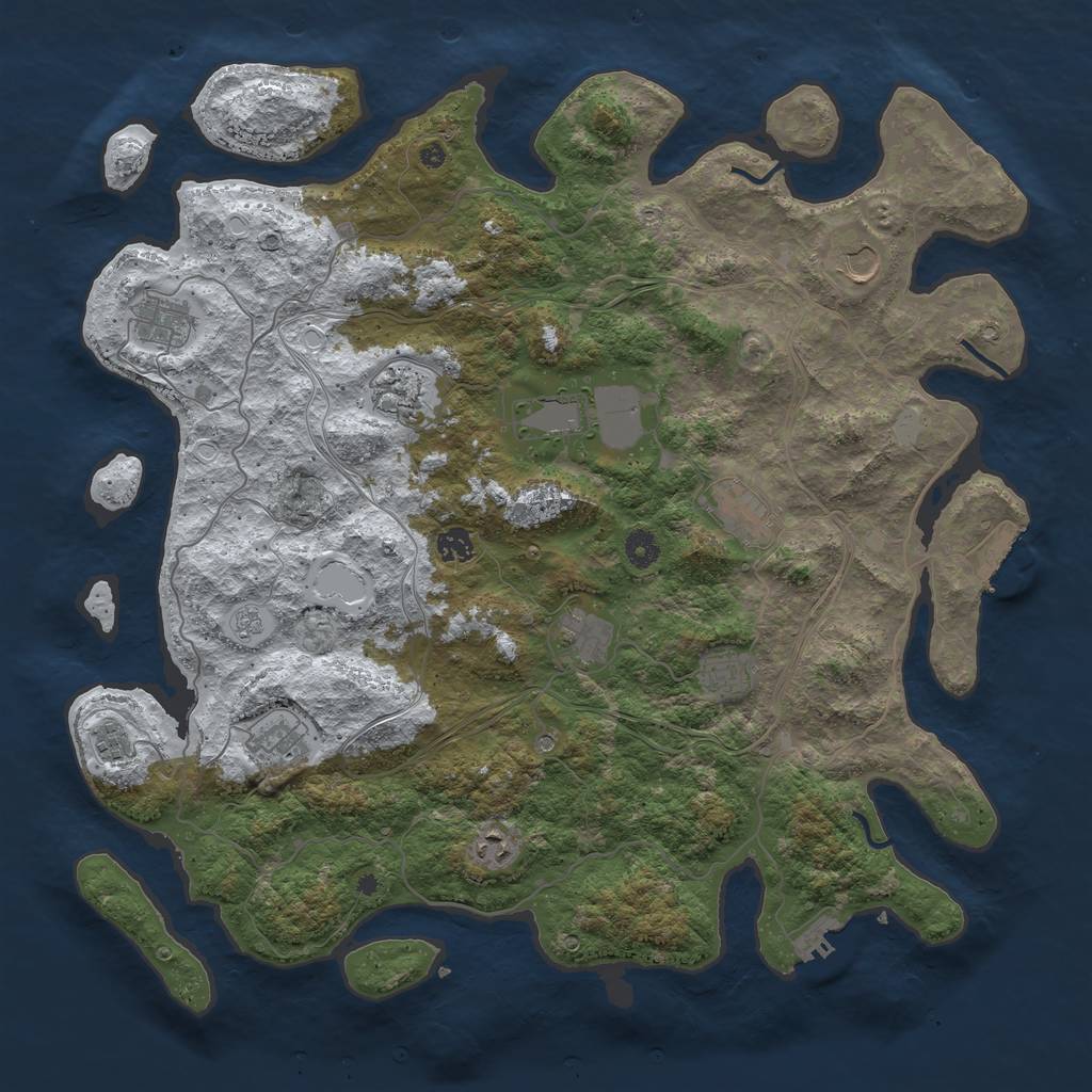 Rust Map: Procedural Map, Size: 4500, Seed: 3350800, 20 Monuments