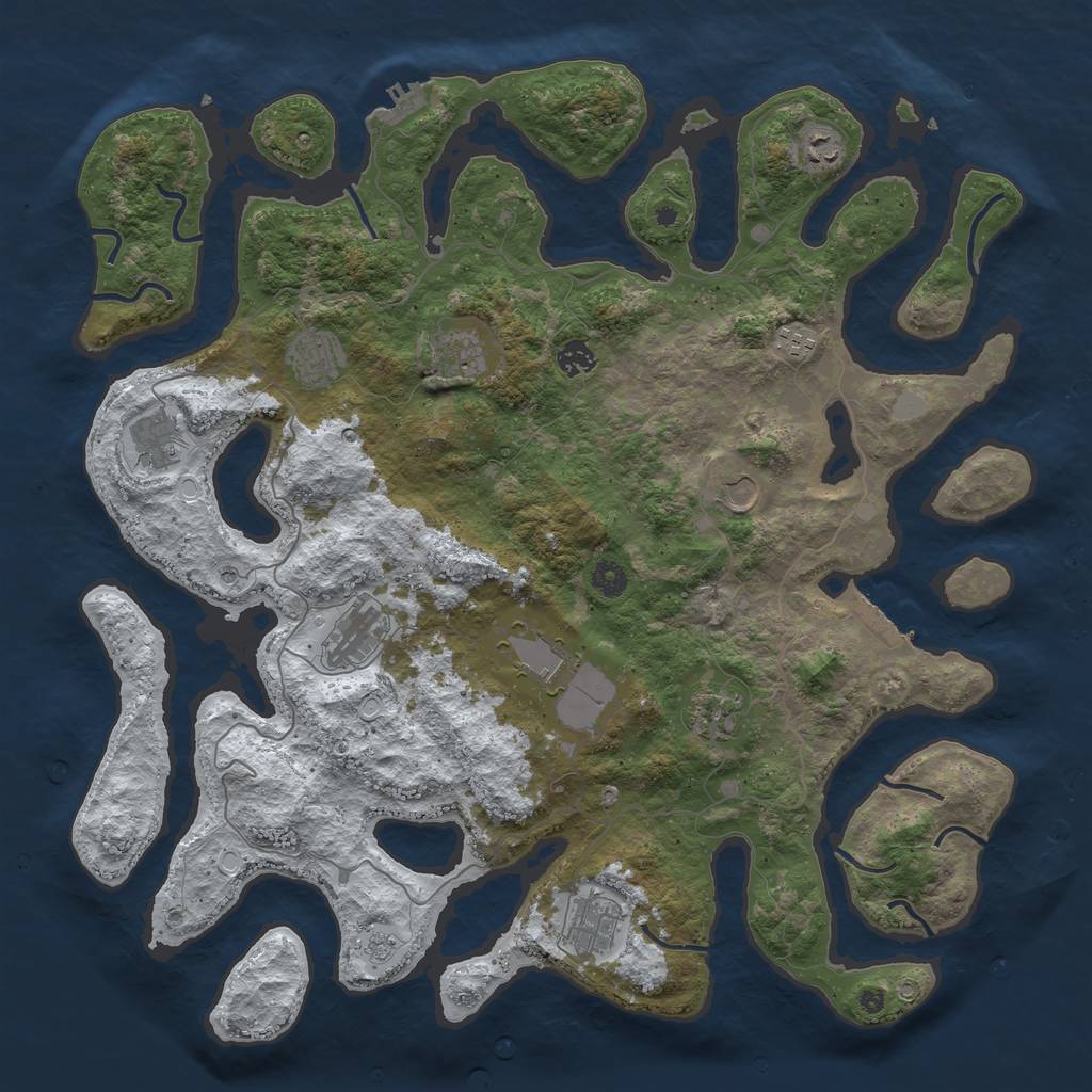 Rust Map: Procedural Map, Size: 4500, Seed: 1970859, 20 Monuments
