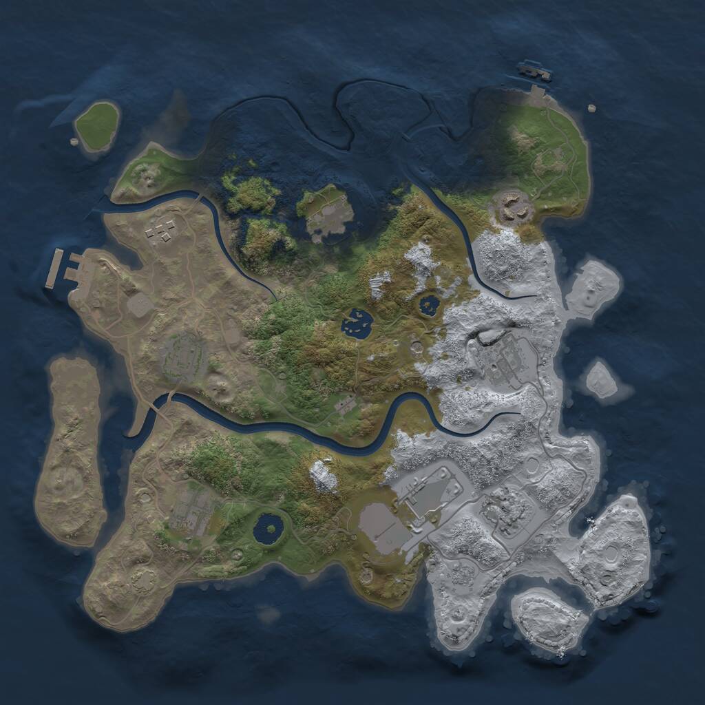 Rust Map: Procedural Map, Size: 3500, Seed: 6334611, 15 Monuments