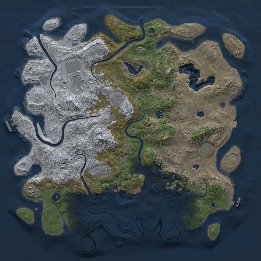 Rust Map: Procedural Map, Size: 4500, Seed: 1928637, 15 Monuments