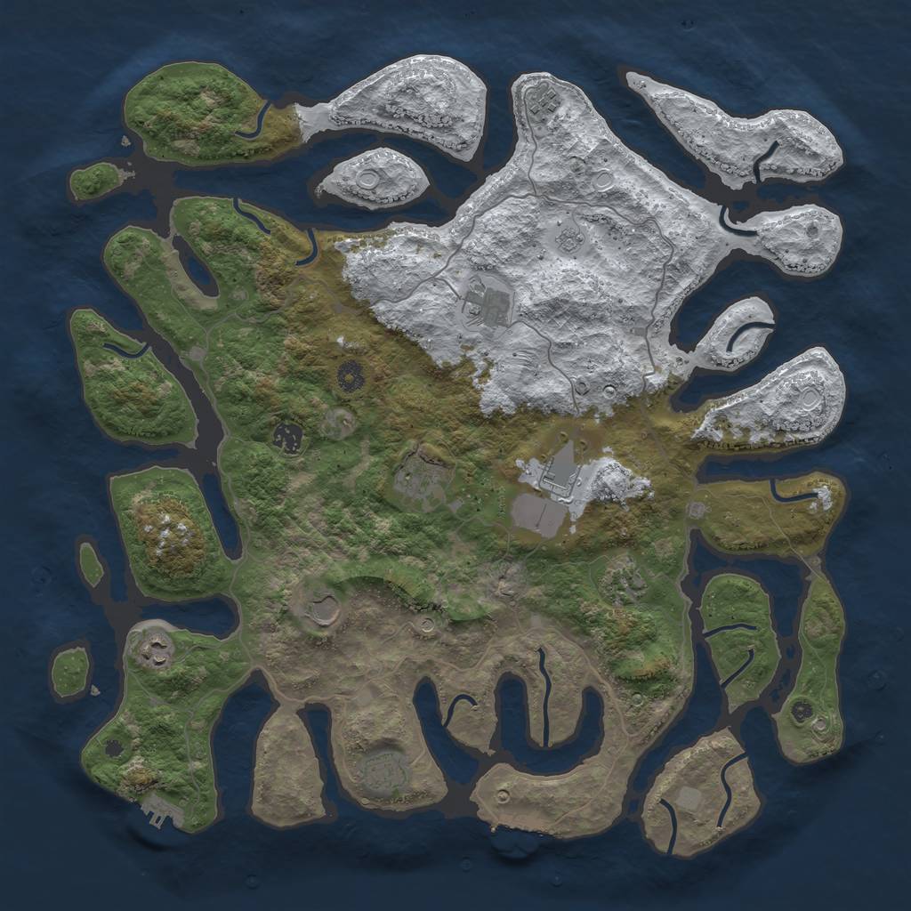 Rust Map: Procedural Map, Size: 4500, Seed: 3275913, 18 Monuments