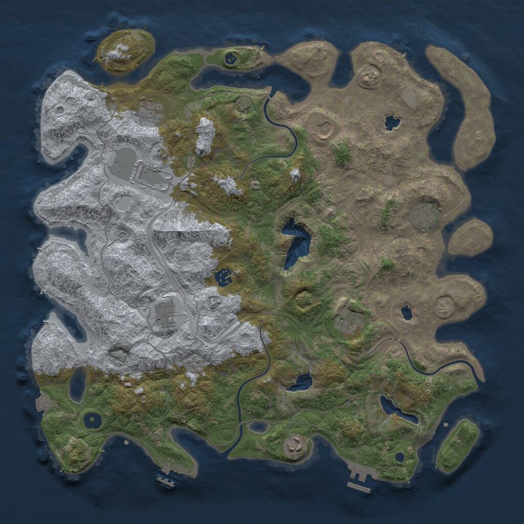 Rust Map: Procedural Map, Size: 4500, Seed: 430441, 15 Monuments
