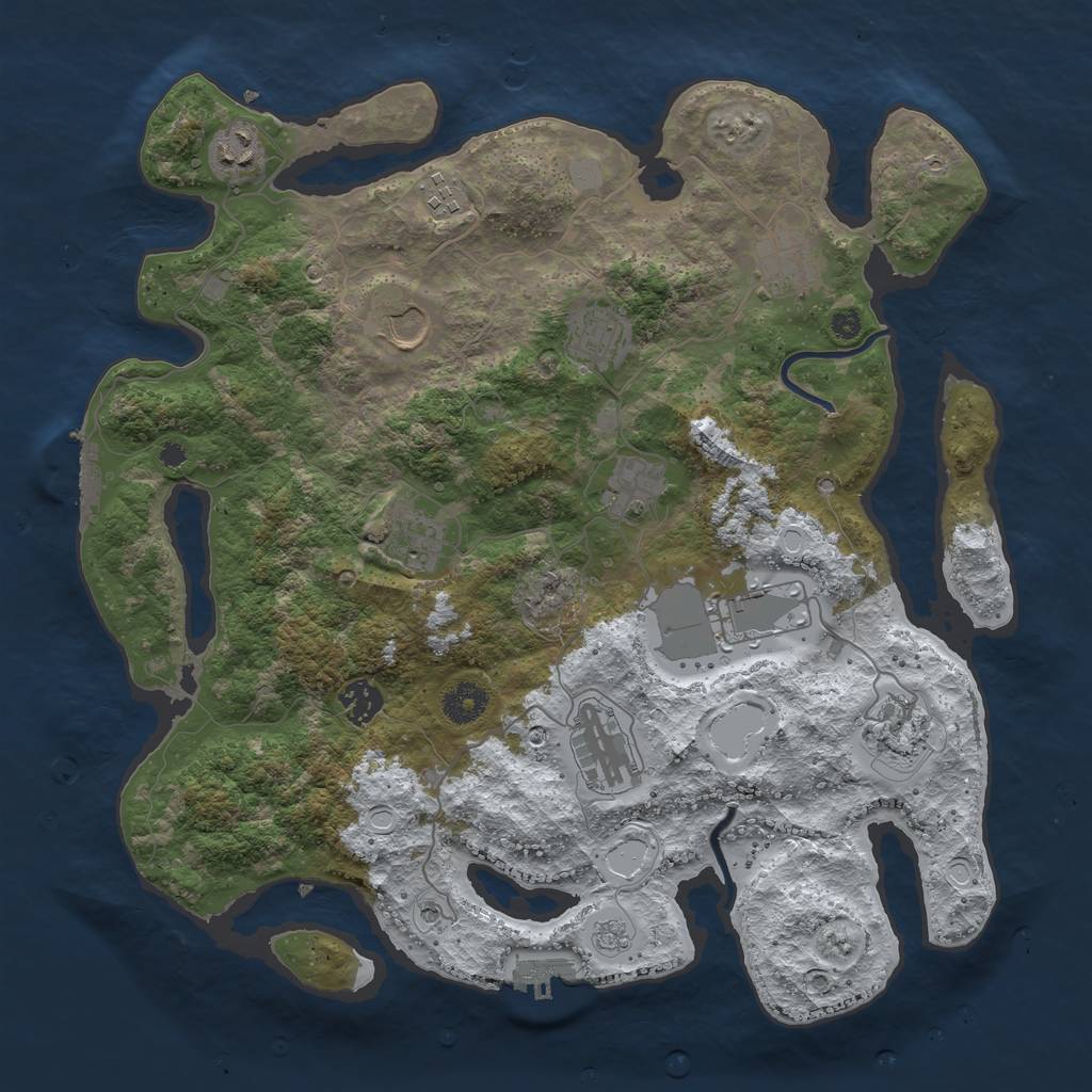 Rust Map: Procedural Map, Size: 3800, Seed: 5065246, 20 Monuments