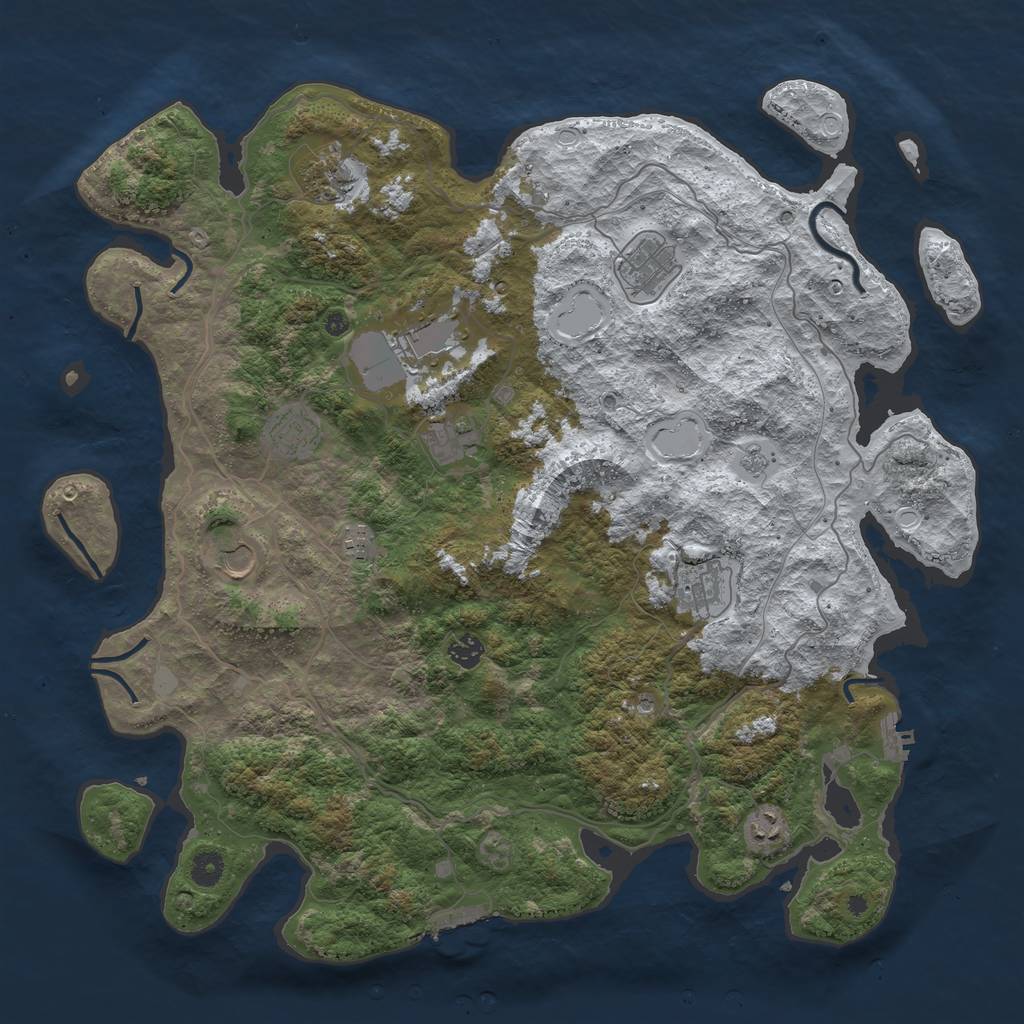 Rust Map: Procedural Map, Size: 4500, Seed: 1404511, 19 Monuments
