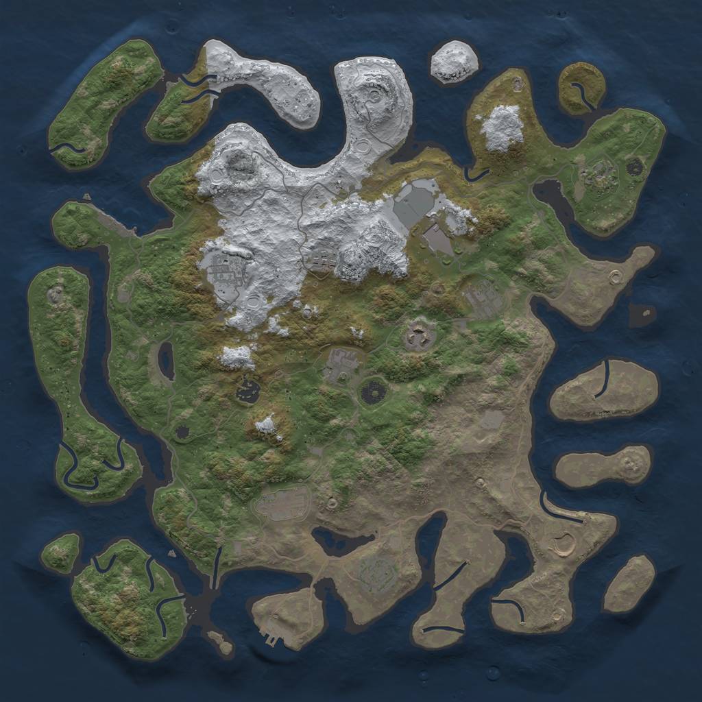 Rust Map: Procedural Map, Size: 4500, Seed: 4638052, 19 Monuments