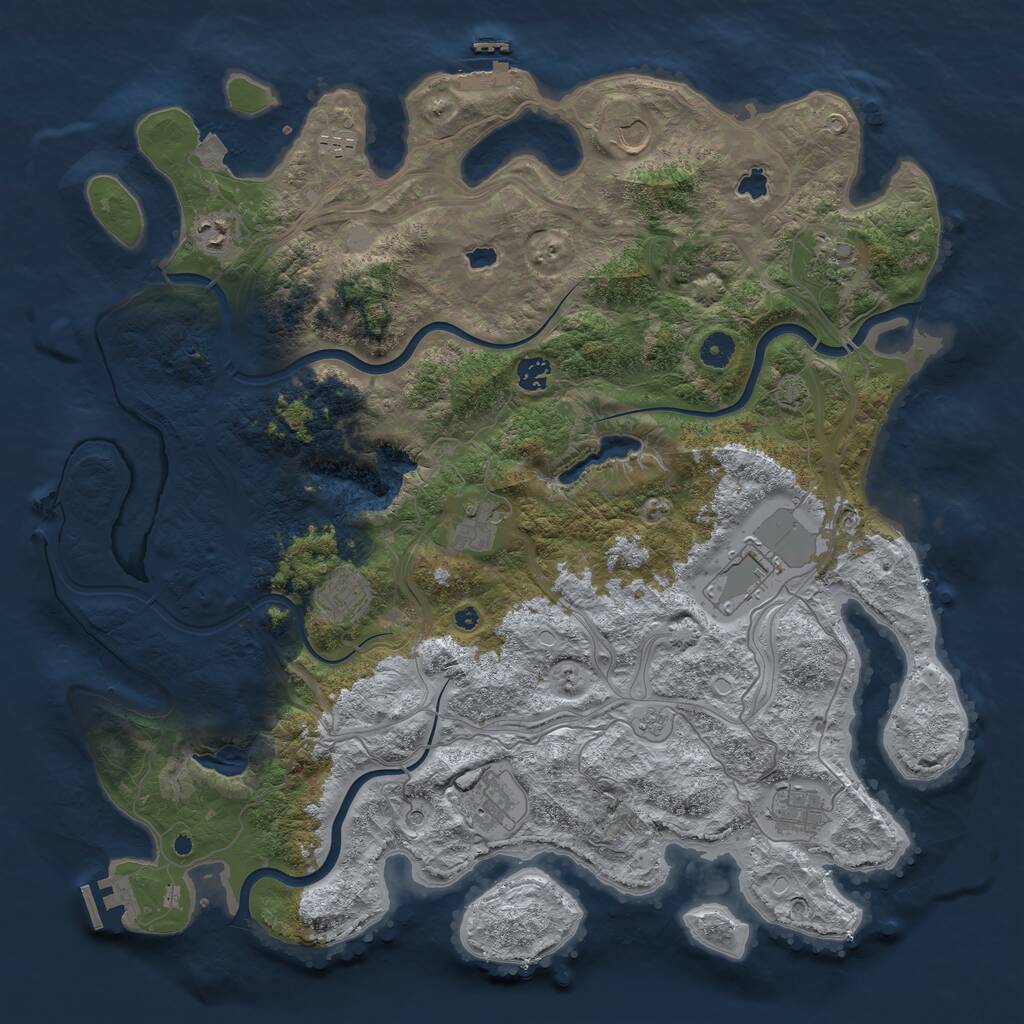 Rust Map: Procedural Map, Size: 4500, Seed: 1094940, 16 Monuments