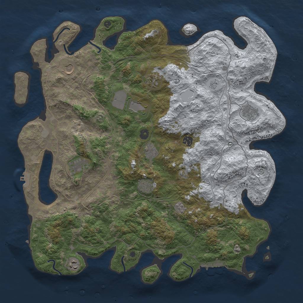 Rust Map: Procedural Map, Size: 4500, Seed: 914754, 19 Monuments