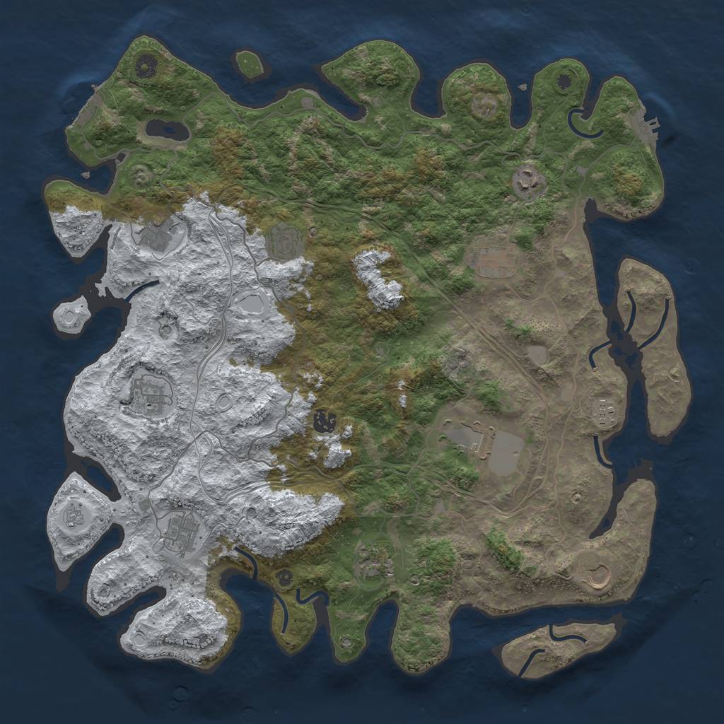 Rust Map: Procedural Map, Size: 4500, Seed: 2296489, 20 Monuments