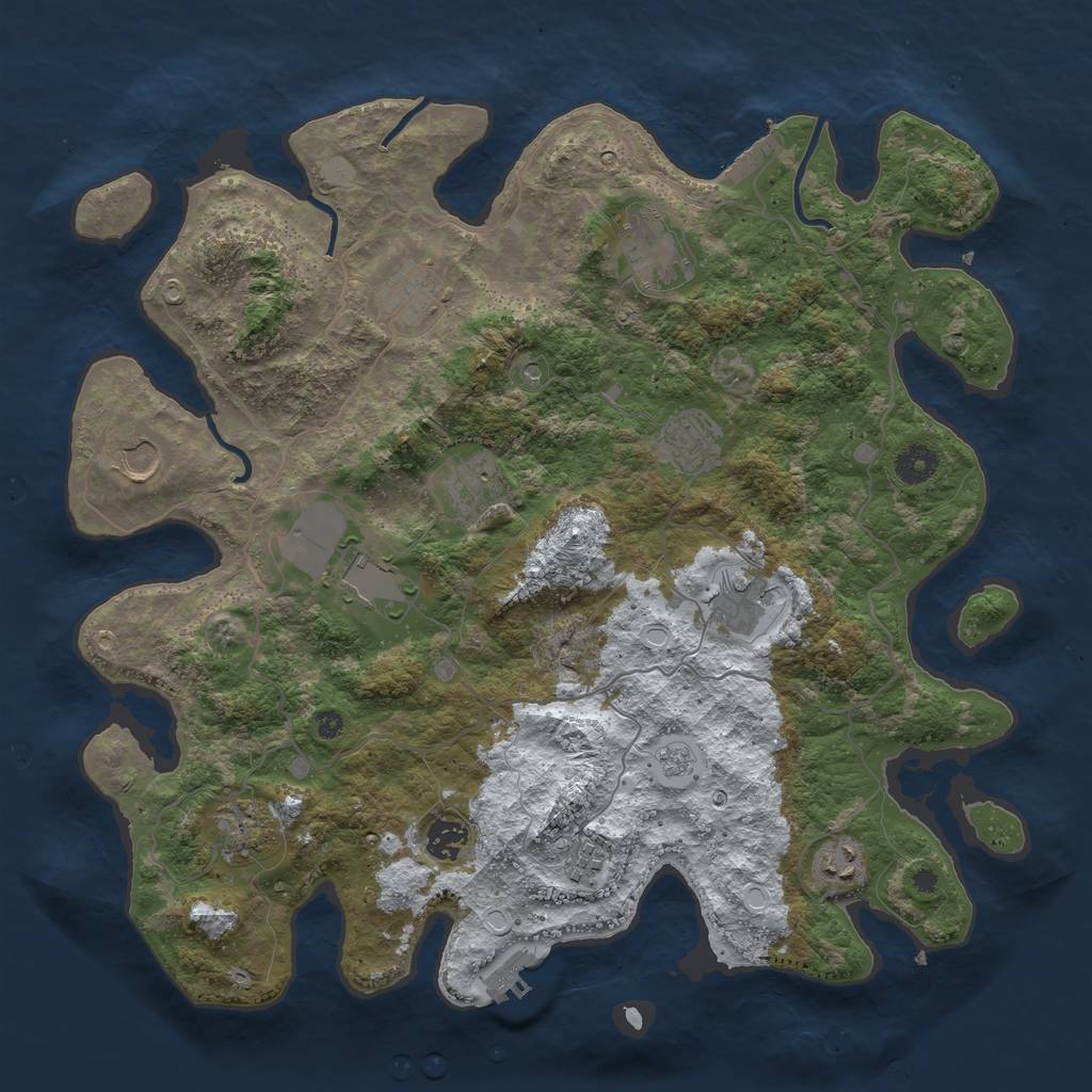 Rust Map: Procedural Map, Size: 4000, Seed: 1798397285, 20 Monuments