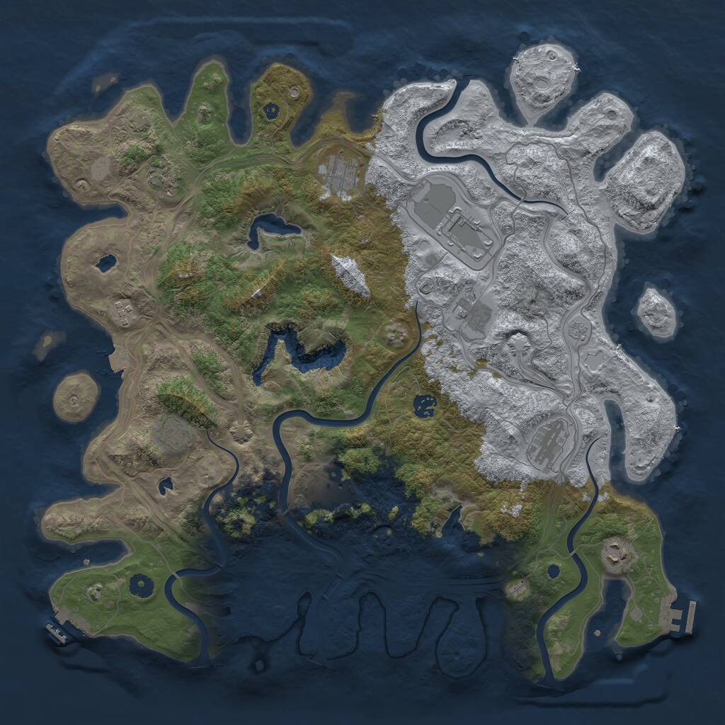 Rust Map: Procedural Map, Size: 4500, Seed: 982004, 16 Monuments