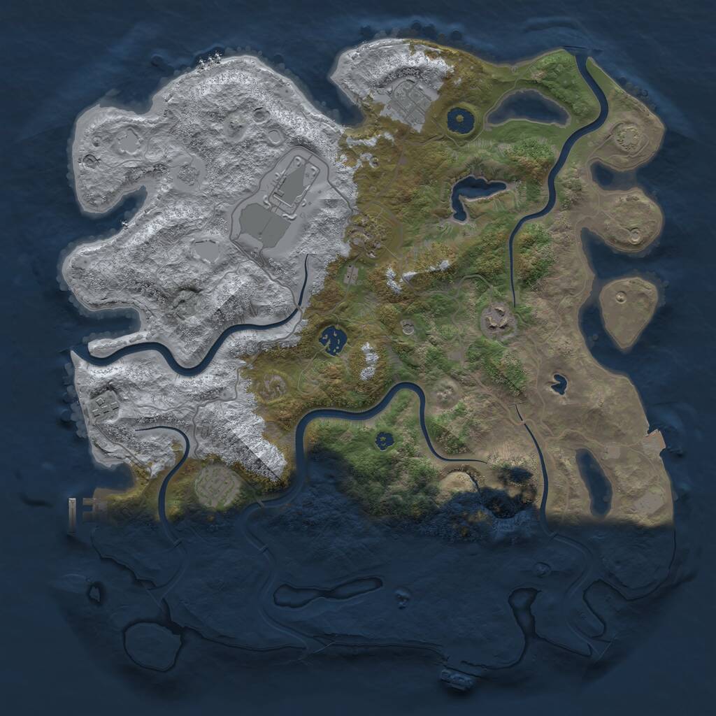 Rust Map: Procedural Map, Size: 4000, Seed: 24563, 13 Monuments