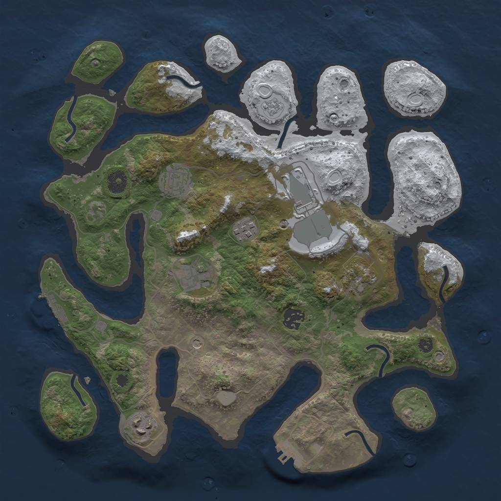 Rust Map: Procedural Map, Size: 3500, Seed: 2788748, 16 Monuments