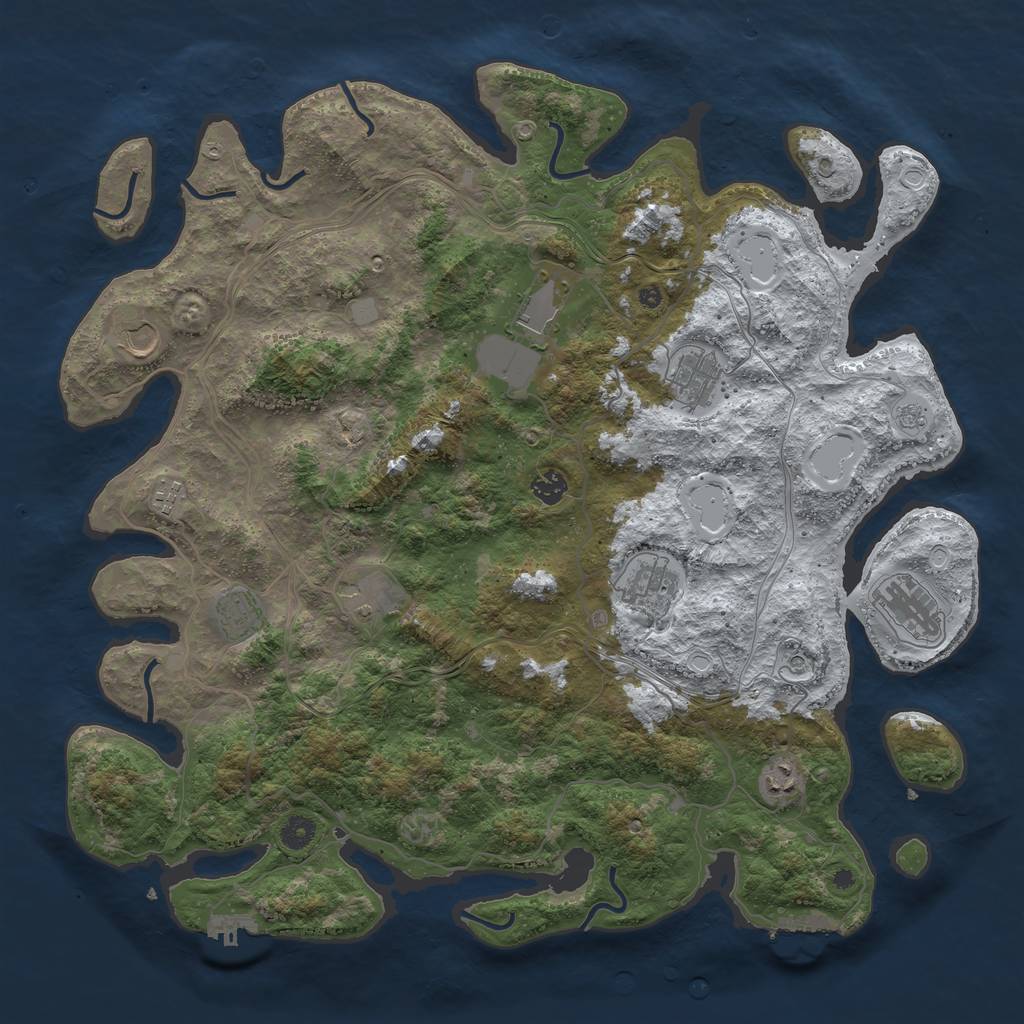 Rust Map: Procedural Map, Size: 4500, Seed: 2082492, 19 Monuments