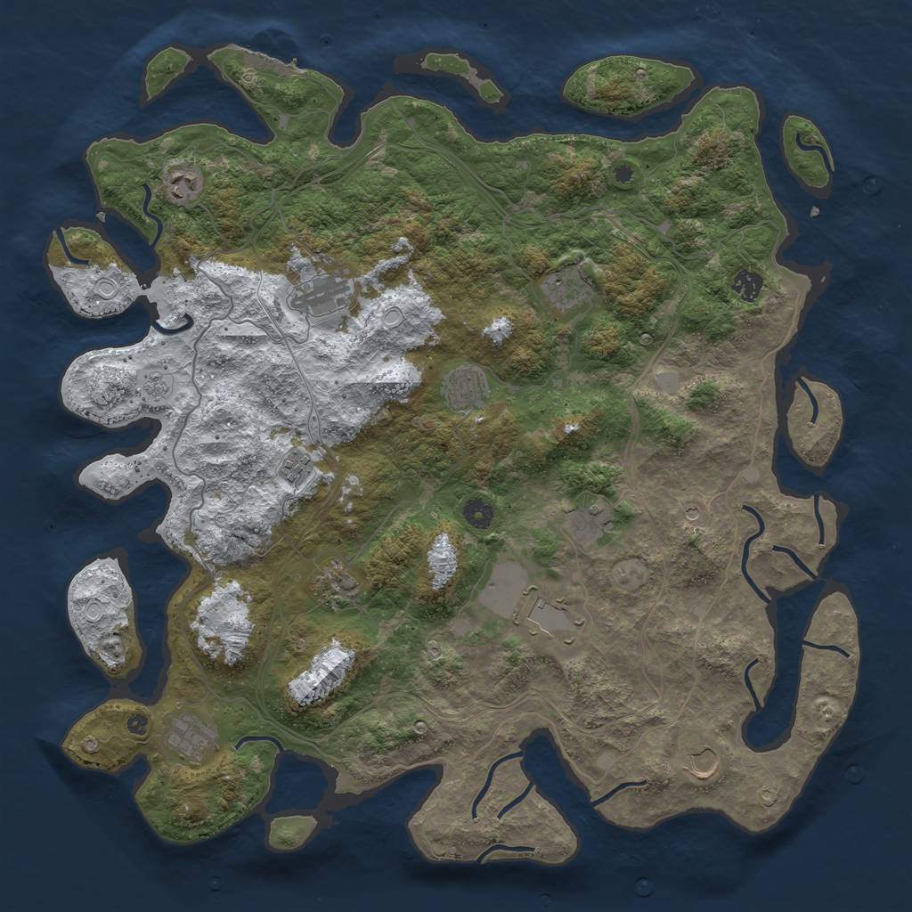 Rust Map: Procedural Map, Size: 4500, Seed: 5537139, 19 Monuments