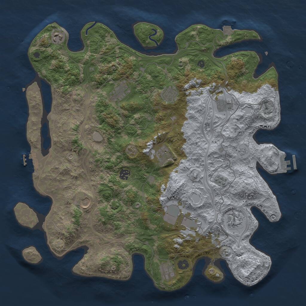 Rust Map: Procedural Map, Size: 4250, Seed: 6300546, 17 Monuments