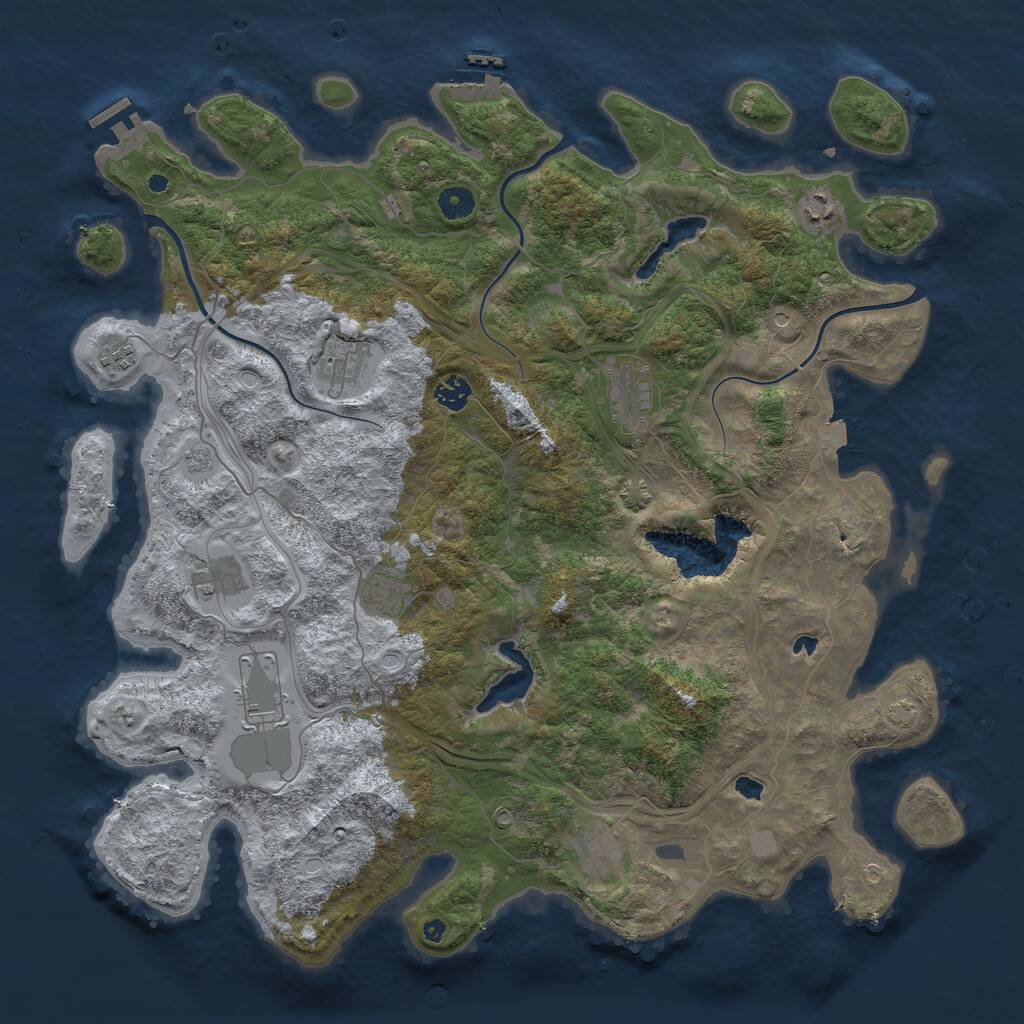 Rust Map: Procedural Map, Size: 4500, Seed: 2727959, 15 Monuments