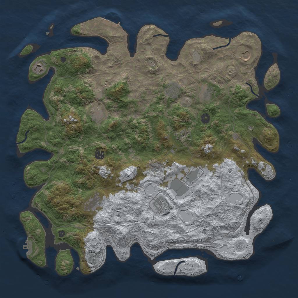 Rust Map: Procedural Map, Size: 4500, Seed: 212578, 20 Monuments