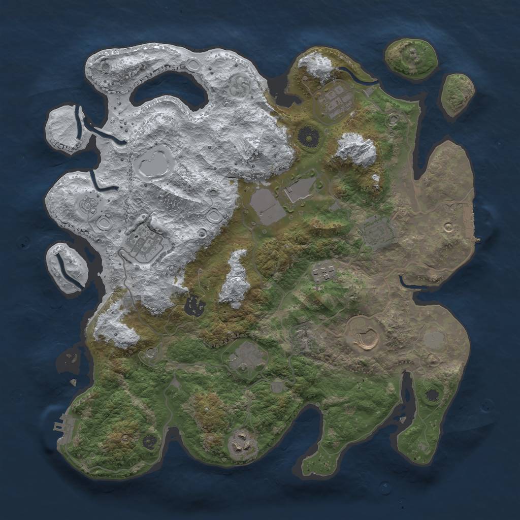 Rust Map: Procedural Map, Size: 3700, Seed: 963809, 18 Monuments