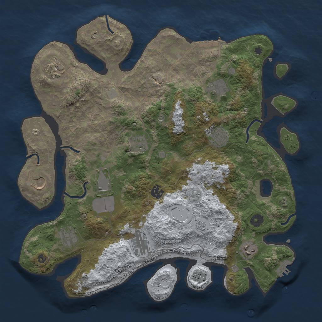 Rust Map: Procedural Map, Size: 3800, Seed: 5856824, 20 Monuments