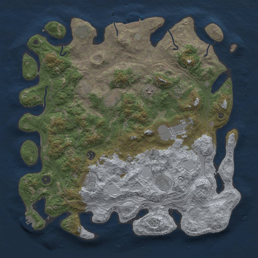 Rust Map: Procedural Map, Size: 4500, Seed: 5456200, 19 Monuments
