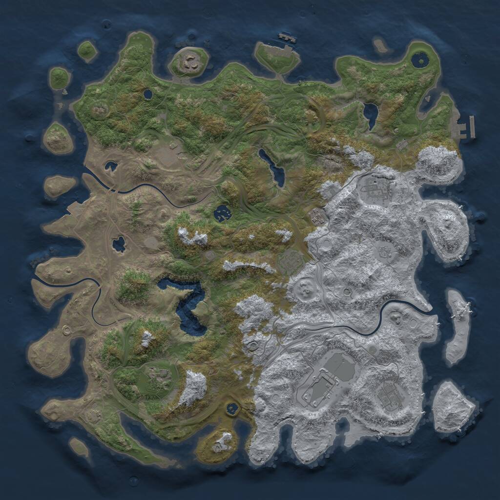 Rust Map: Procedural Map, Size: 4500, Seed: 541271, 15 Monuments