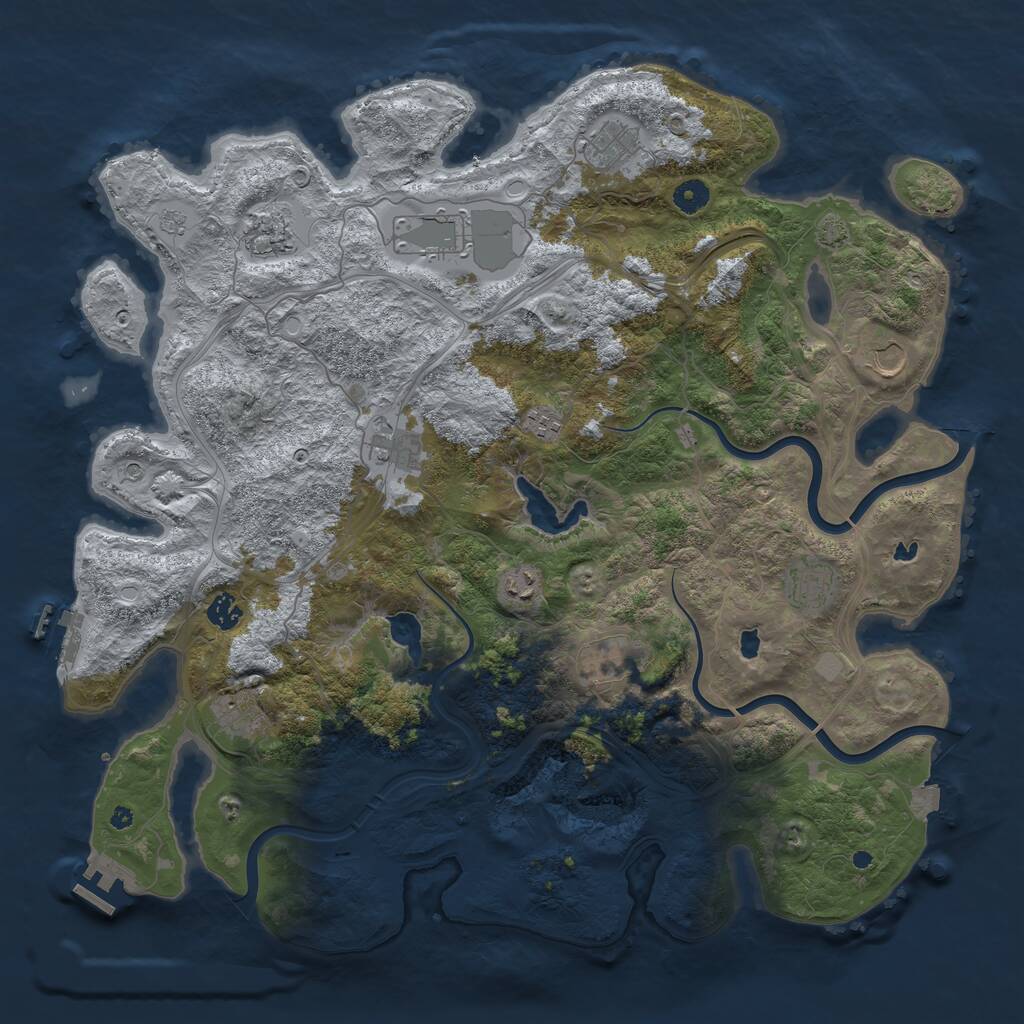 Rust Map: Procedural Map, Size: 4500, Seed: 5925784, 17 Monuments