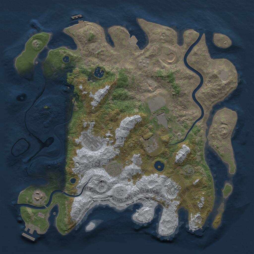 Rust Map: Procedural Map, Size: 3800, Seed: 5742487, 15 Monuments