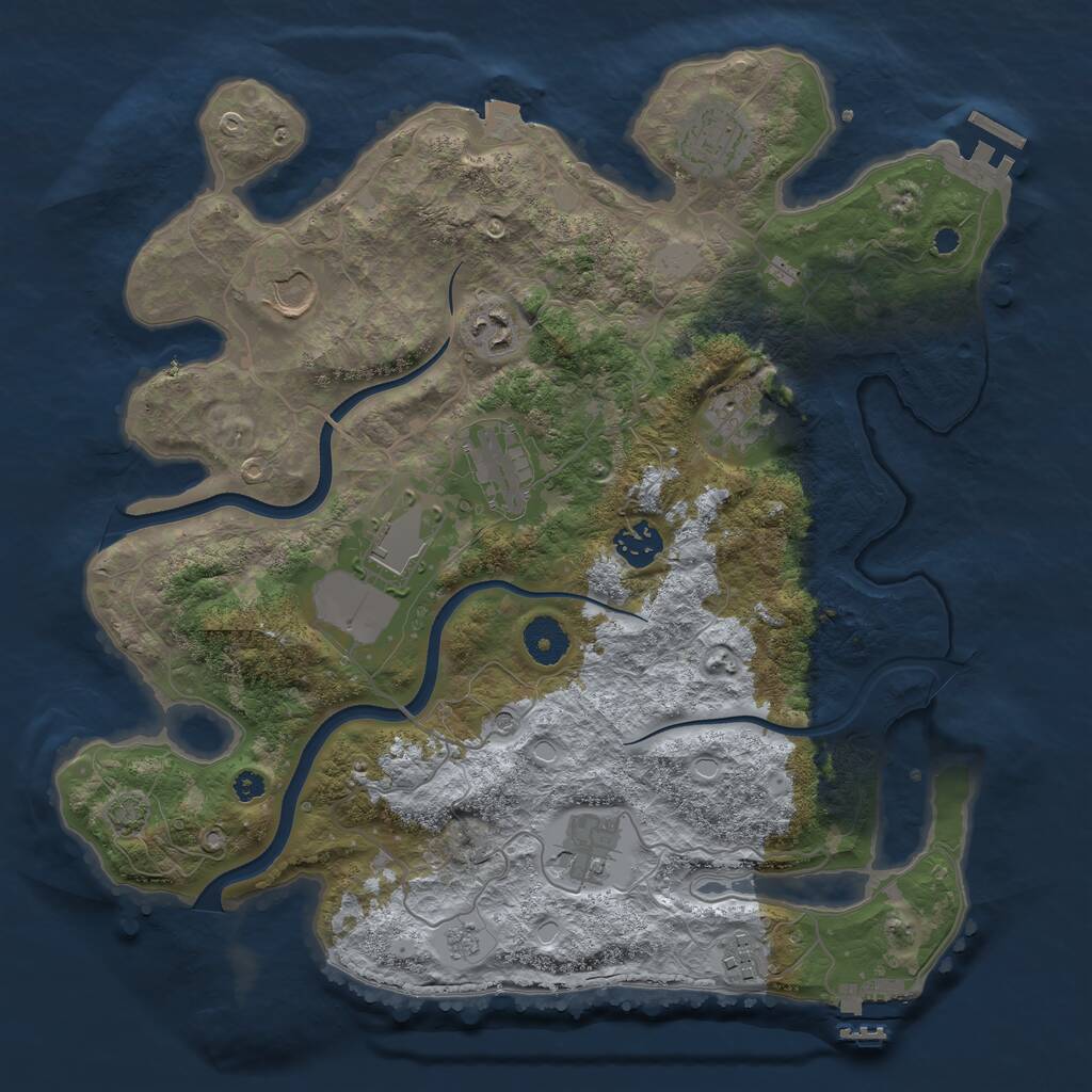 Rust Map: Procedural Map, Size: 3600, Seed: 5199658, 15 Monuments