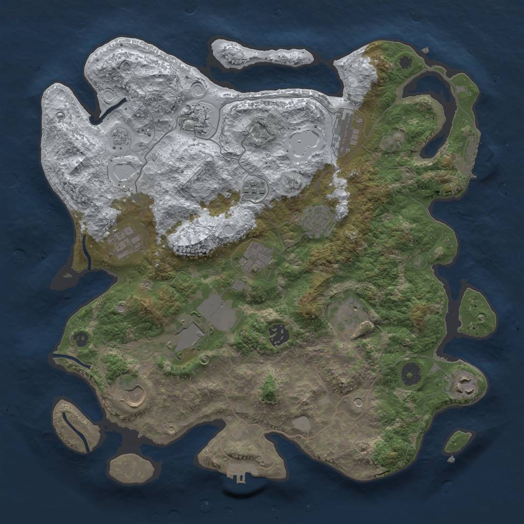 Rust Map: Procedural Map, Size: 3700, Seed: 93756, 20 Monuments