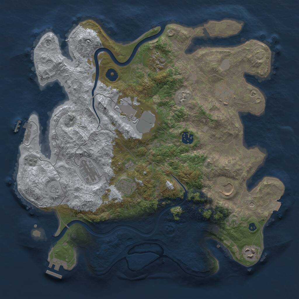 Rust Map: Procedural Map, Size: 3700, Seed: 460920, 15 Monuments