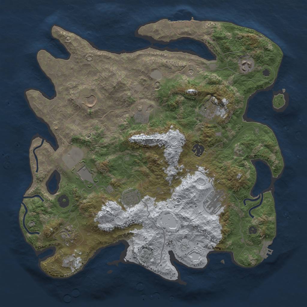 Rust Map: Procedural Map, Size: 3800, Seed: 5622002, 19 Monuments