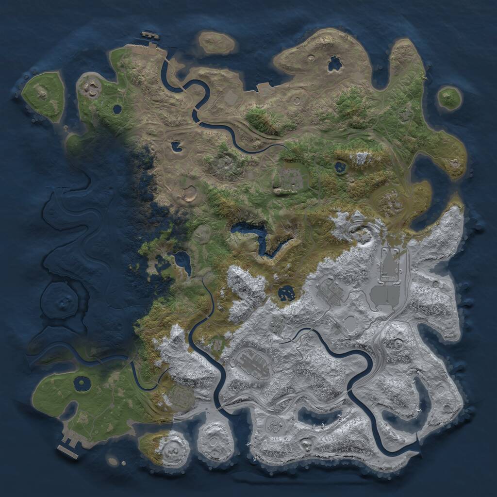 Rust Map: Procedural Map, Size: 4500, Seed: 4337911, 16 Monuments