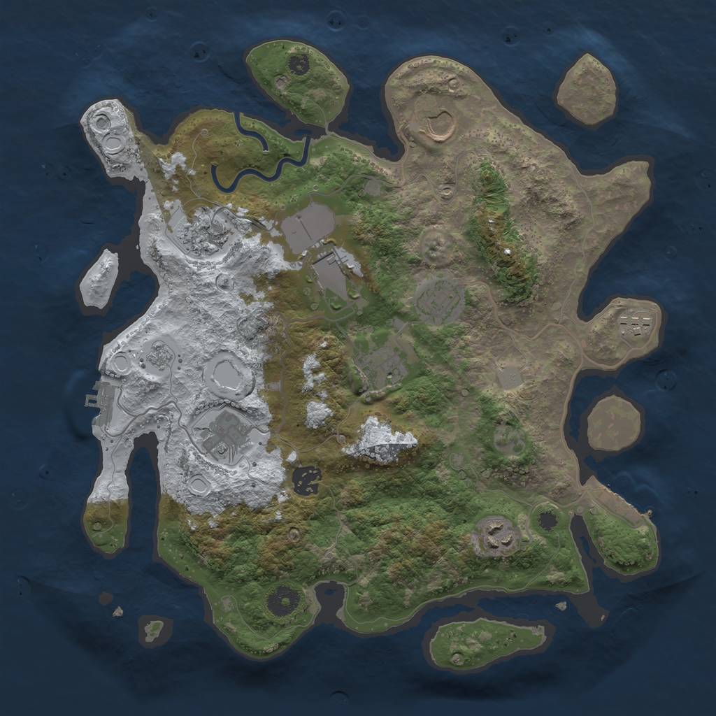 Rust Map: Procedural Map, Size: 3500, Seed: 6148482, 17 Monuments