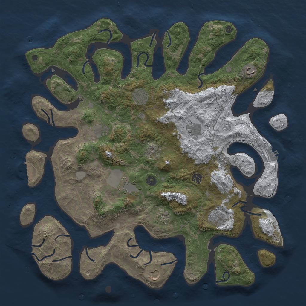 Rust Map: Procedural Map, Size: 4500, Seed: 1995495, 19 Monuments
