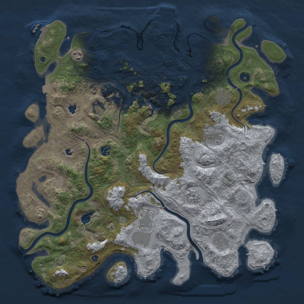 Rust Map: Procedural Map, Size: 4500, Seed: 6400168, 15 Monuments