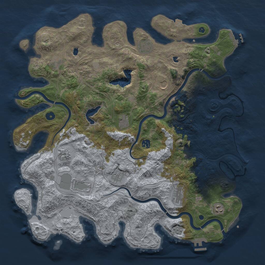 Rust Map: Procedural Map, Size: 4500, Seed: 4823917, 17 Monuments