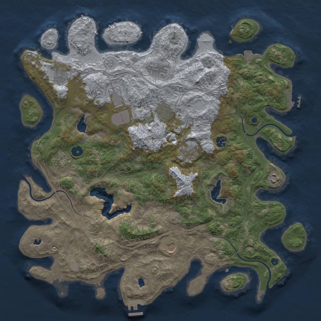 Rust Map: Procedural Map, Size: 4500, Seed: 2770843, 16 Monuments