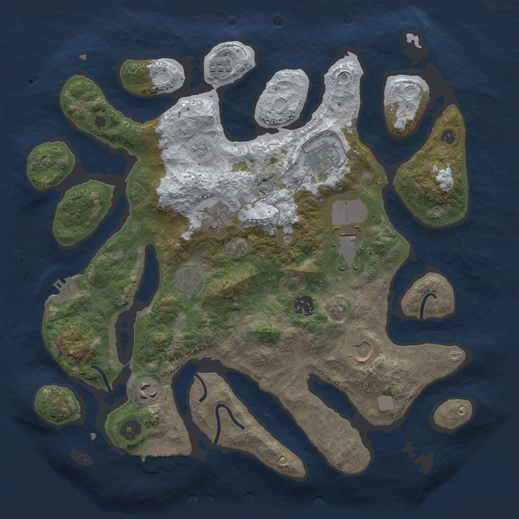 Rust Map: Procedural Map, Size: 3800, Seed: 188458, 17 Monuments