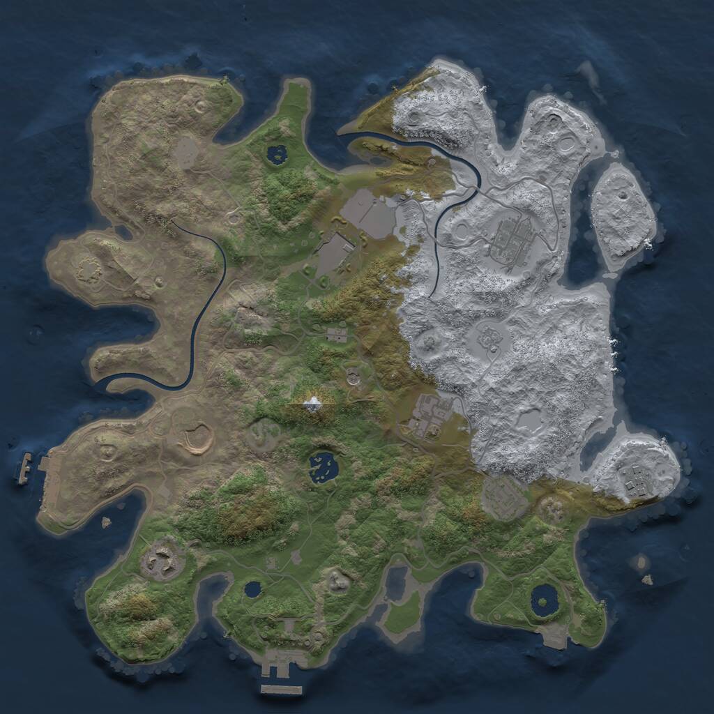 Rust Map: Procedural Map, Size: 3500, Seed: 3707251, 14 Monuments
