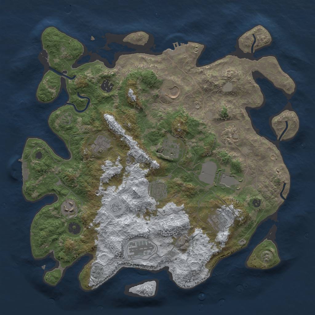 Rust Map: Procedural Map, Size: 3800, Seed: 950333, 20 Monuments