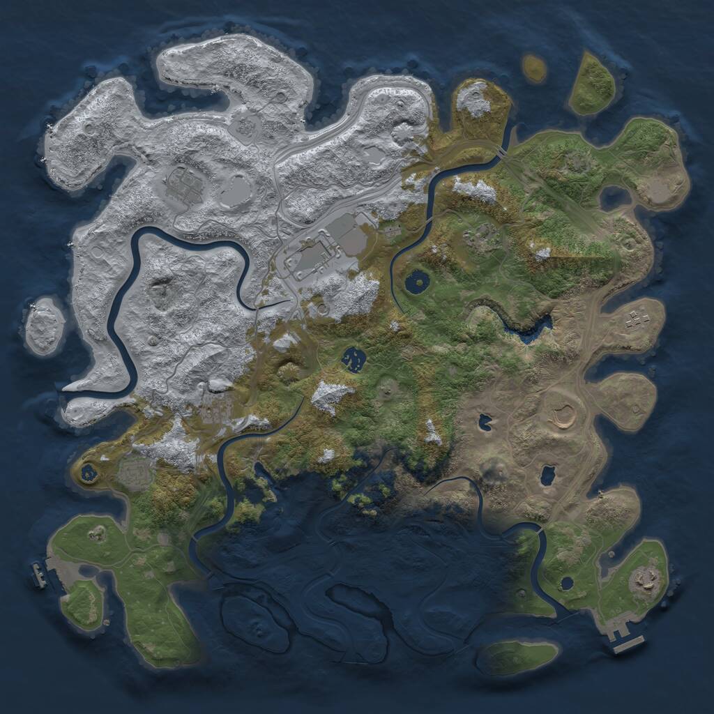 Rust Map: Procedural Map, Size: 4500, Seed: 525333, 15 Monuments