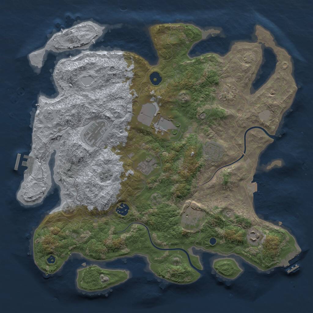 Rust Map: Procedural Map, Size: 3800, Seed: 5003931, 15 Monuments