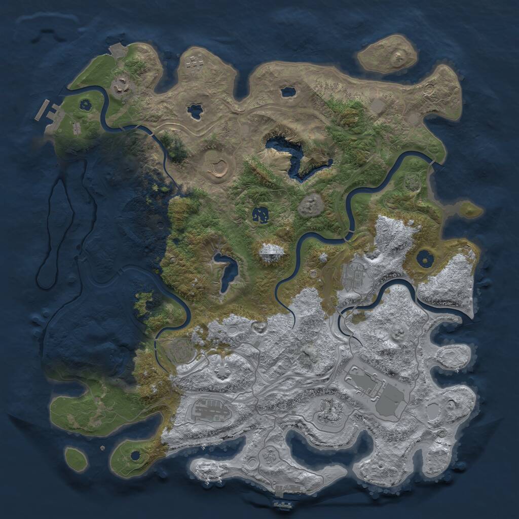 Rust Map: Procedural Map, Size: 4500, Seed: 4011098, 15 Monuments