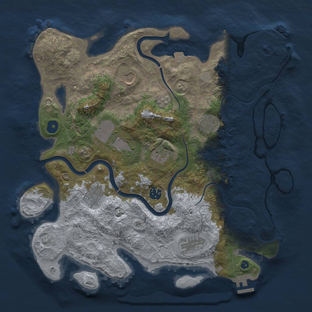 Rust Map: Procedural Map, Size: 3800, Seed: 2731011, 14 Monuments