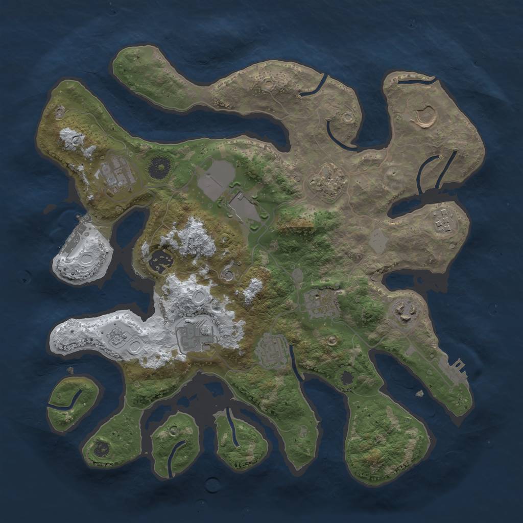Rust Map: Procedural Map, Size: 3500, Seed: 4303296, 19 Monuments